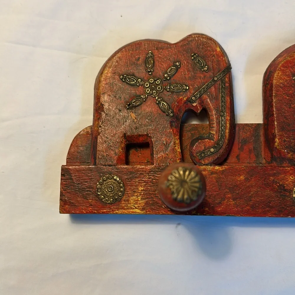 Handcrafted Elephant Wall Hook Rack